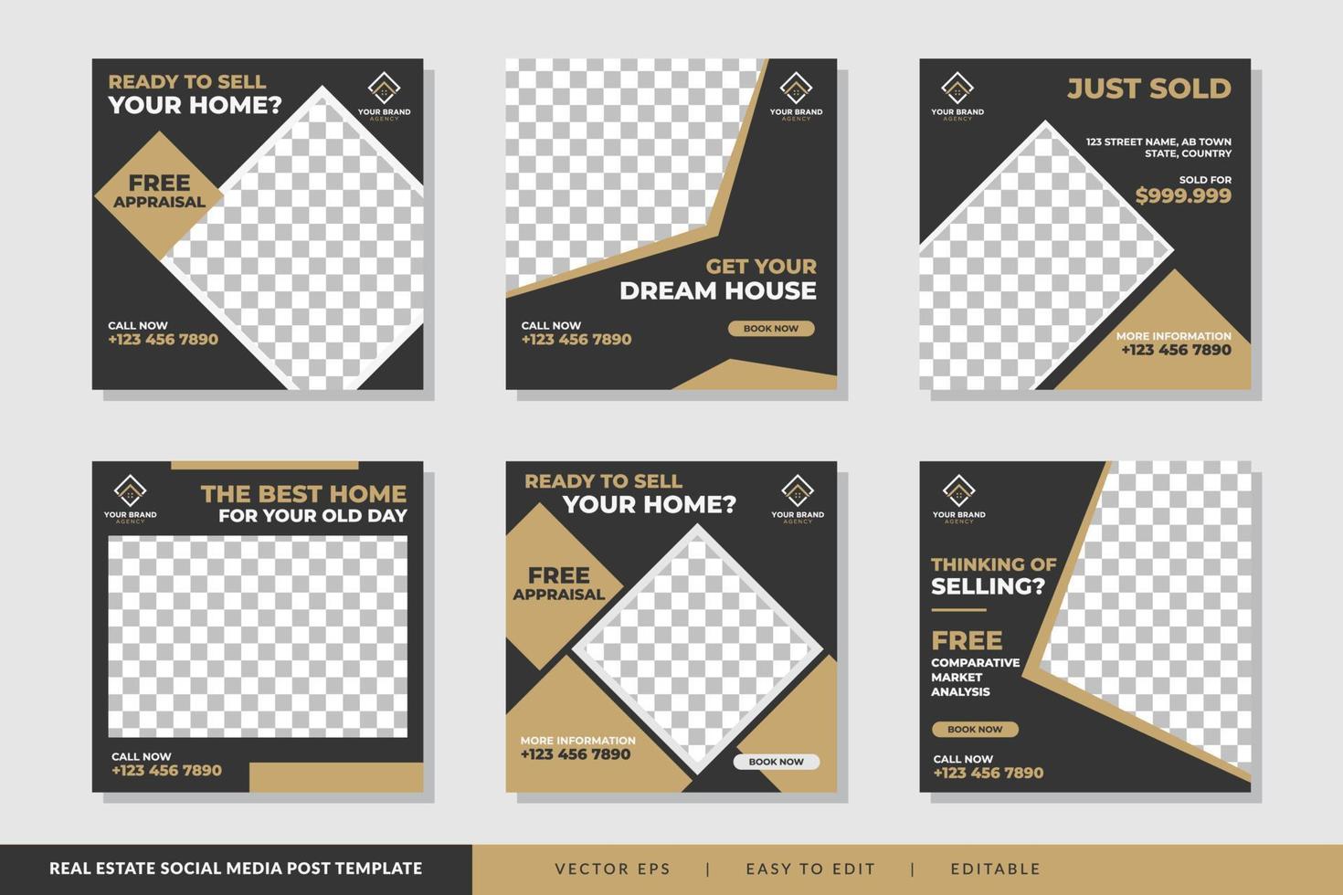 Real Estate Social media post template Vector