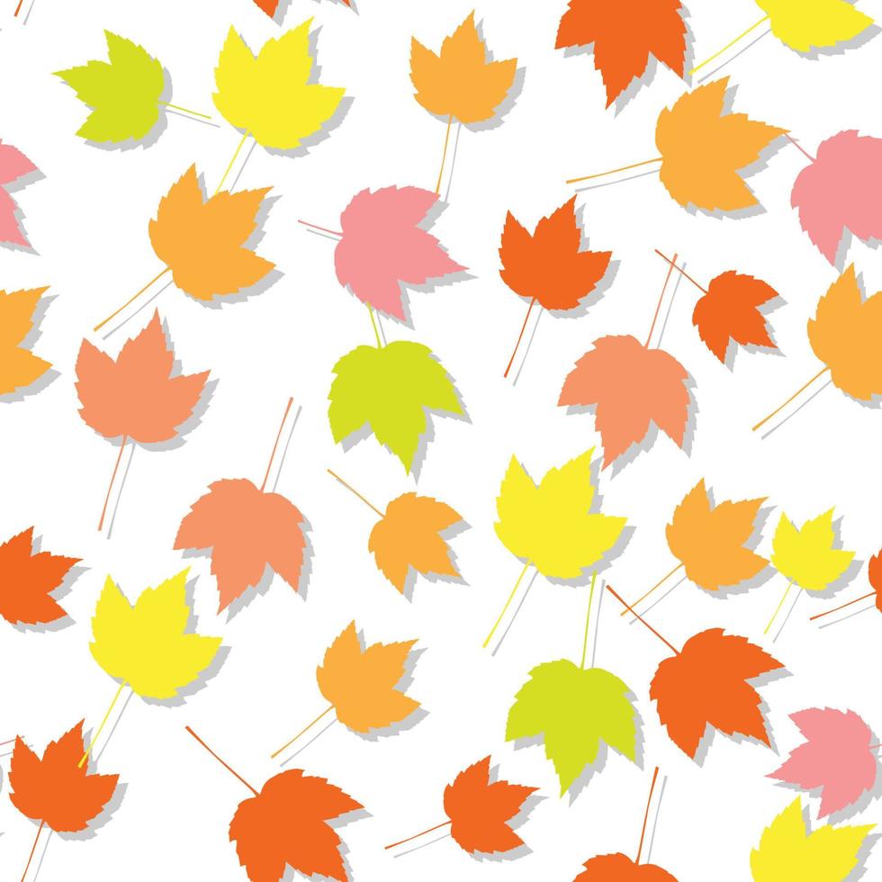 seamless pattern colorful maple leaf background wallpaper vector