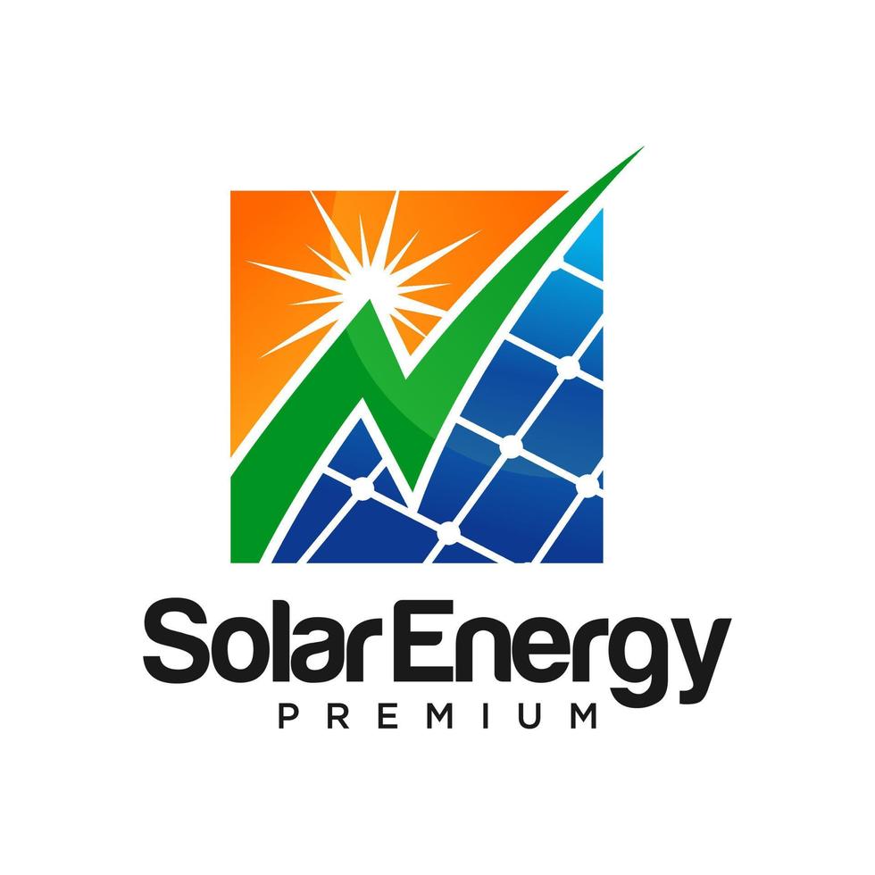 plantilla de vector de diseño de logotipo de energía solar creativa