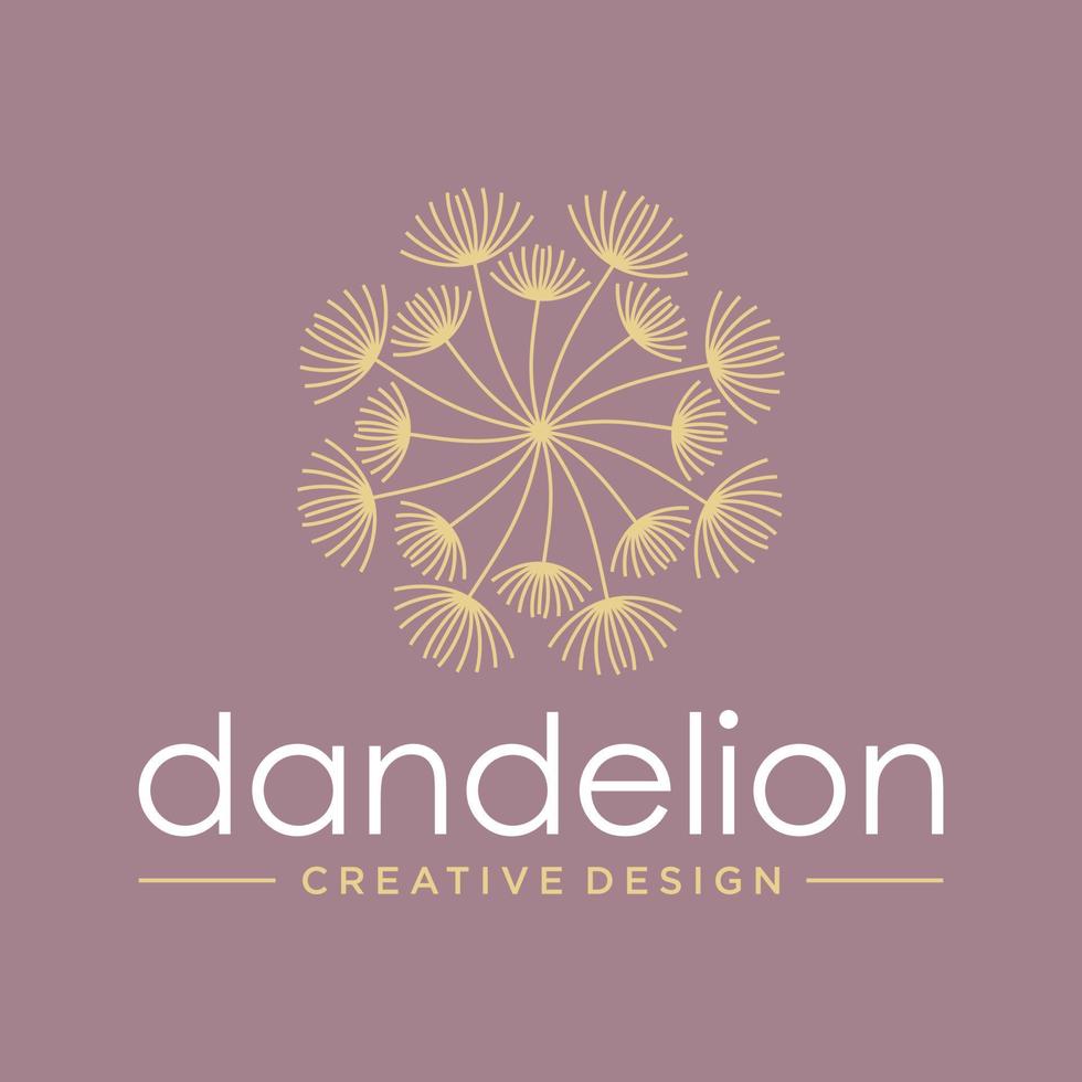 Dandelion Flower Logo Icon Design Template vector