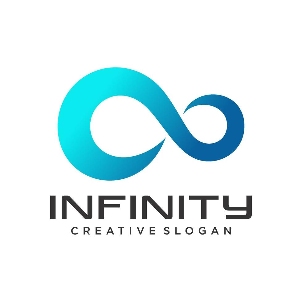 Infinite limitless symbol icon or logo design template. Corporate branding identity colorful gradient vector
