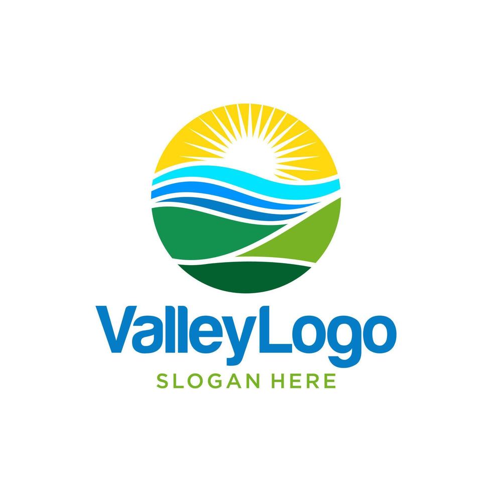 plantilla de vector de diseño de logotipo de valle