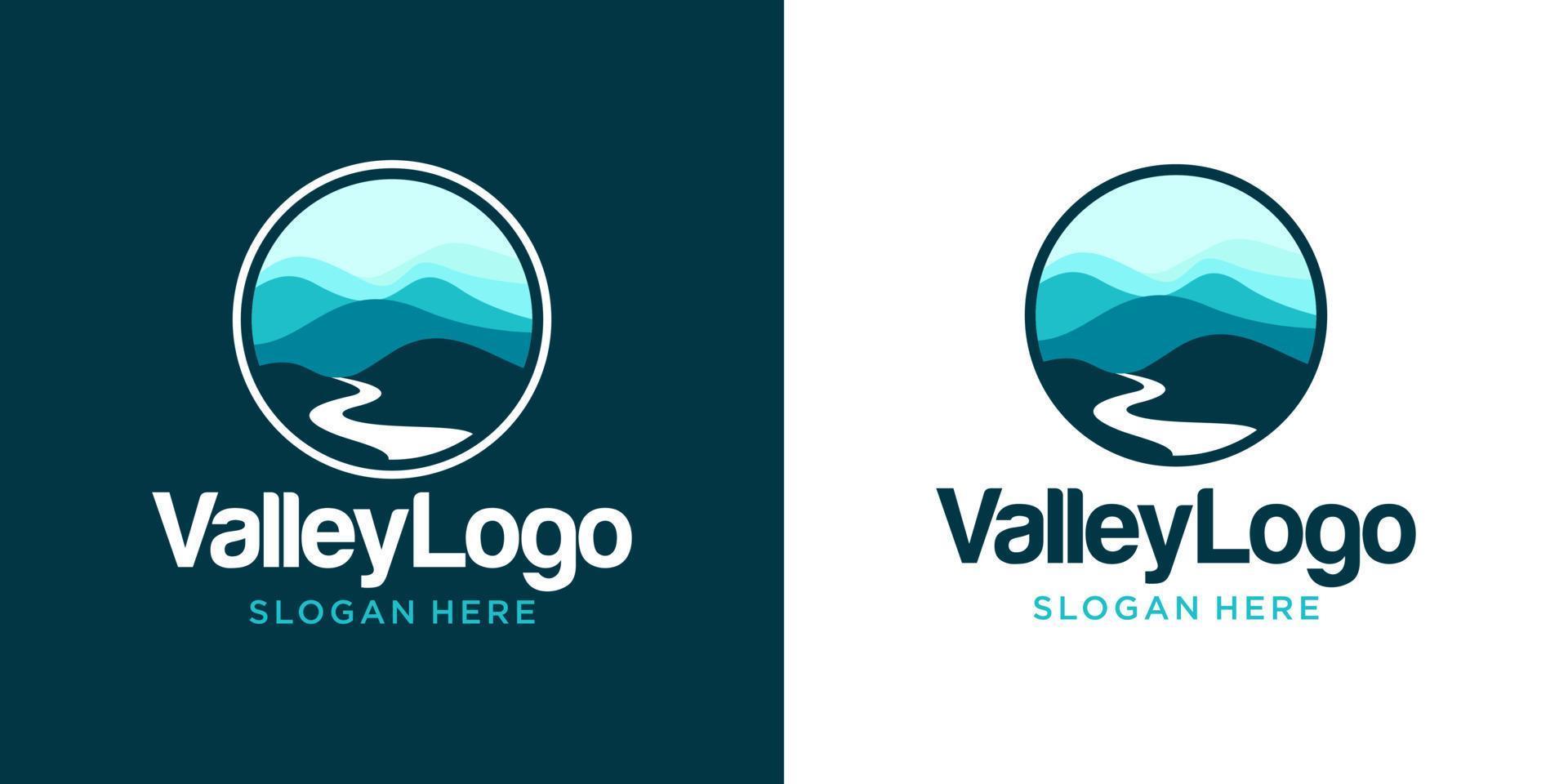 plantilla de vector de diseño de logotipo de valle