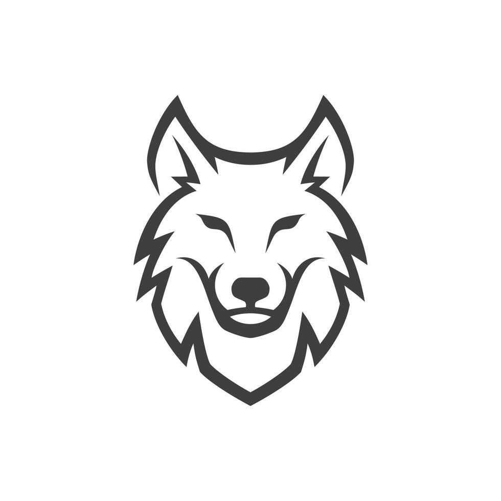 Simple Wolf Head line Art Vector Illustration