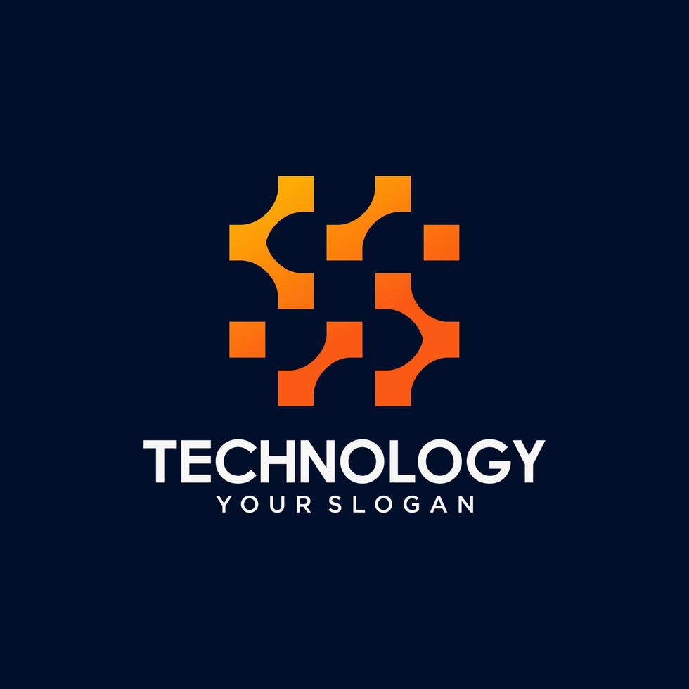 icono de vector de plantilla de logotipo de tecnología abstracta