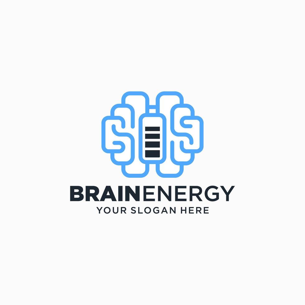 Brain Tech Logo Design Template vector