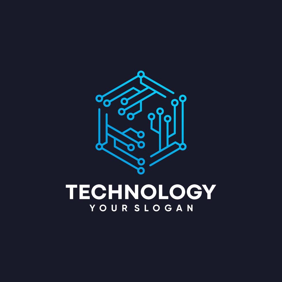 Modern Hexagon tech logo designs concept vector, Hexa Technology logo template vector