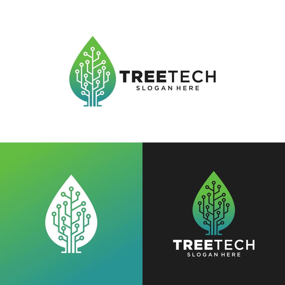 logotipo de vector creativo de conexión de red. concepto de logotipo de árbol digital. icono de almacenamiento en la nube