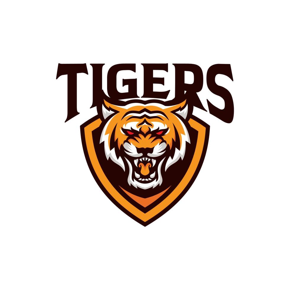 ilustración de la cabeza de tigre para el logotipo de deportes y juegos vector