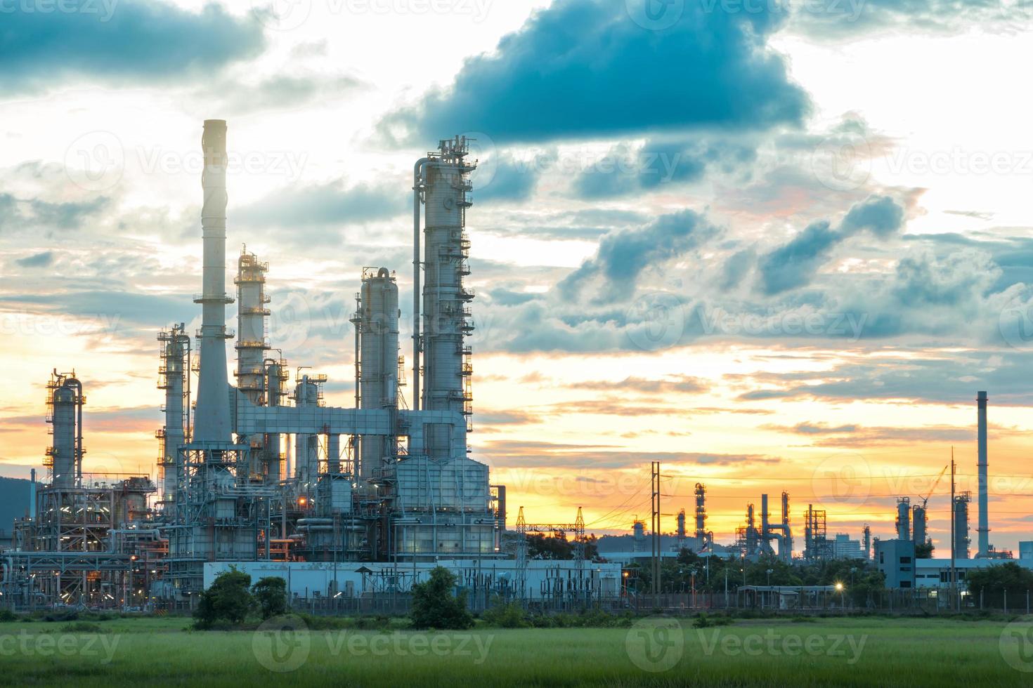 Oil Refinery factory in the morning photo