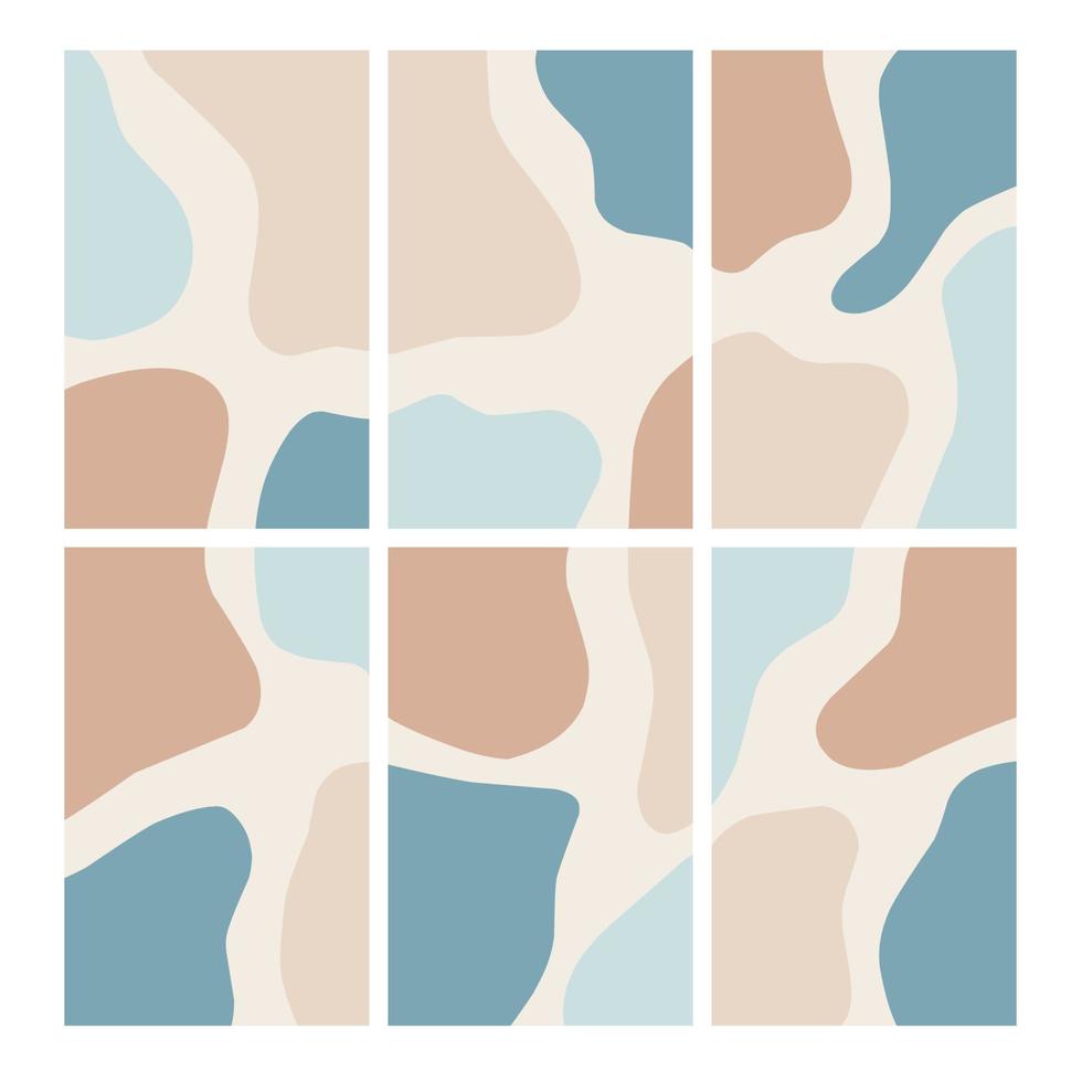 conjunto de fondos estéticos de formas abstractas modernas. diseño de fondo estético abstracto minimalista en colores pastel adecuado para pancartas, carteles, volantes, publicaciones o campañas en medios sociales, etc. vector