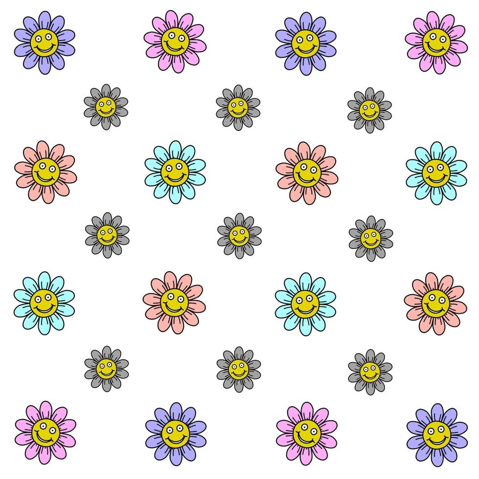 Seamless floral pattern background. Cute floral pattern on a white background vector