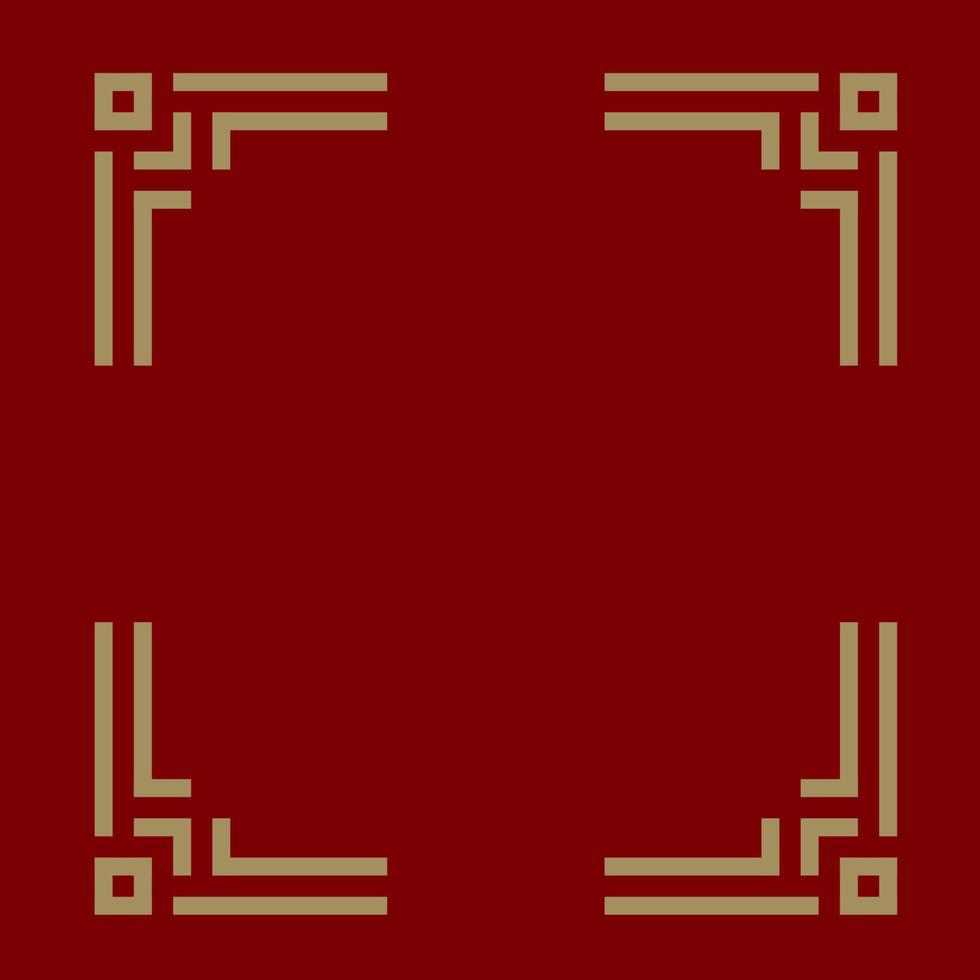 Chinese style border vector with gold color