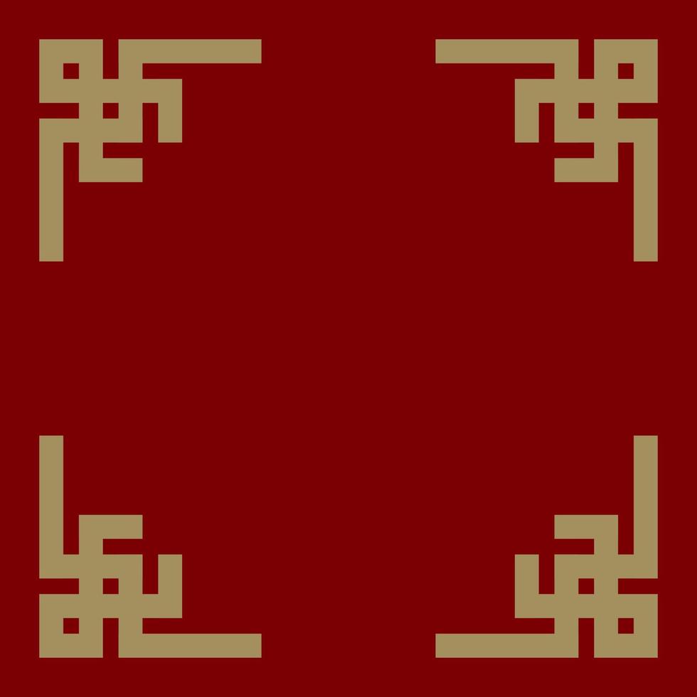 Chinese style border vector with gold color