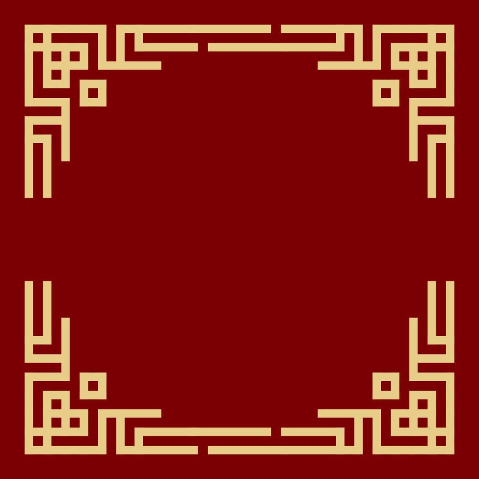 Chinese style border vector with gold color