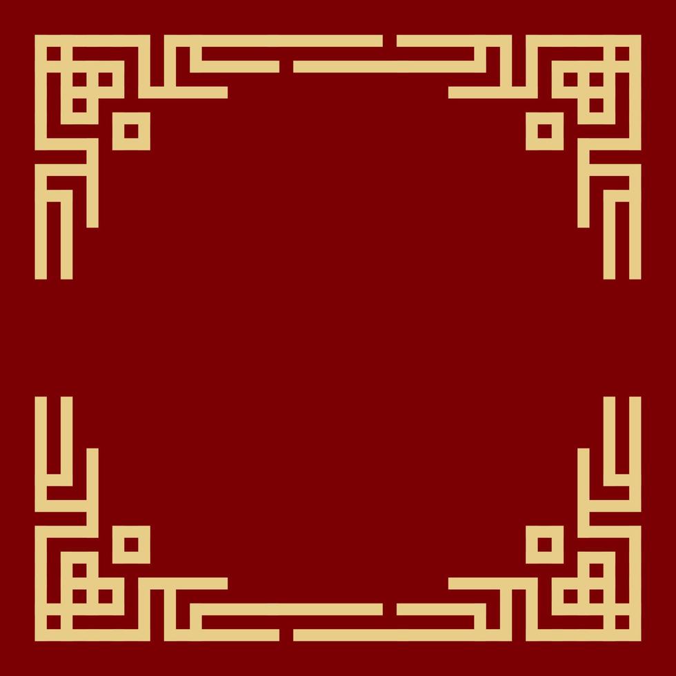 Chinese style border vector with gold color