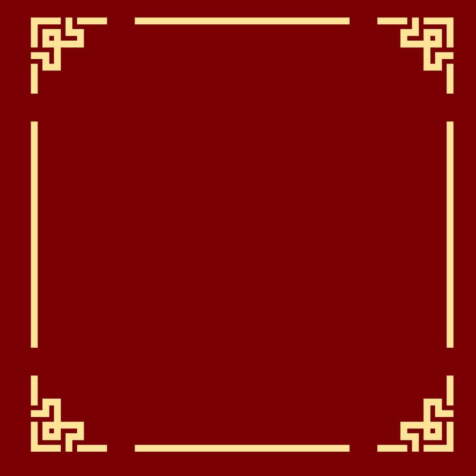 Chinese style border vector with gold color