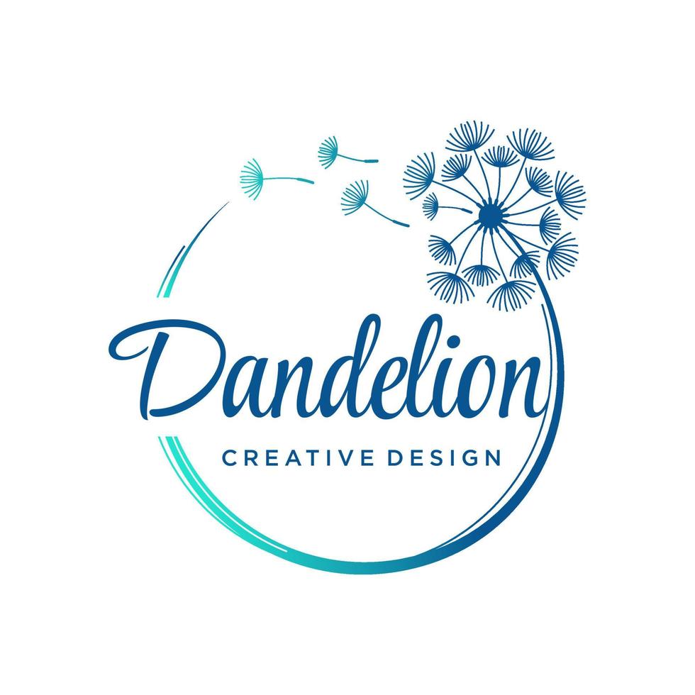 Dandelion Flower Logo Icon Design Template vector