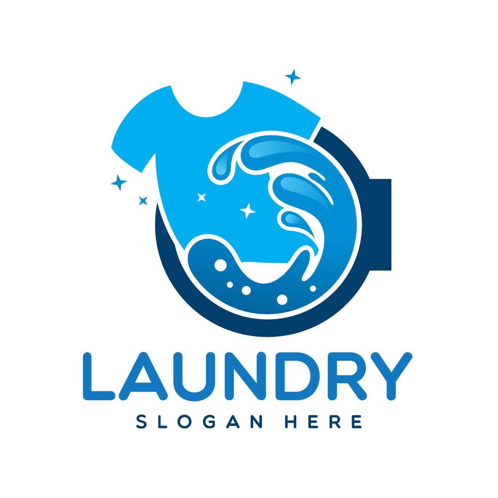 Laundry Logo Design Vector Template, Emblem, Concept Design, Creative Symbol, Icon