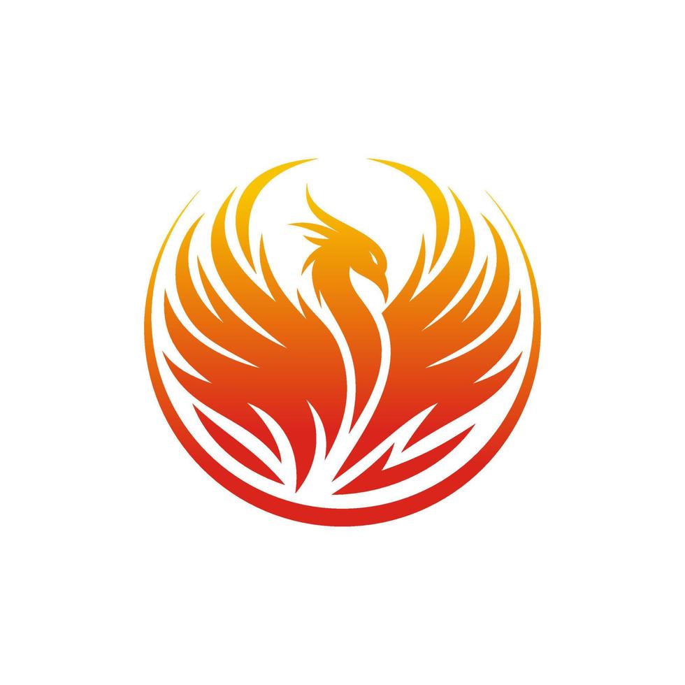 plantilla de vector de diseño de logotipo abstracto de pájaro de fuego de fénix volador