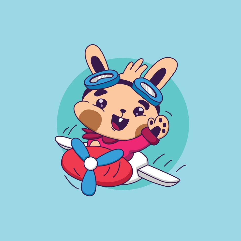 Bunny Pilot Character vector