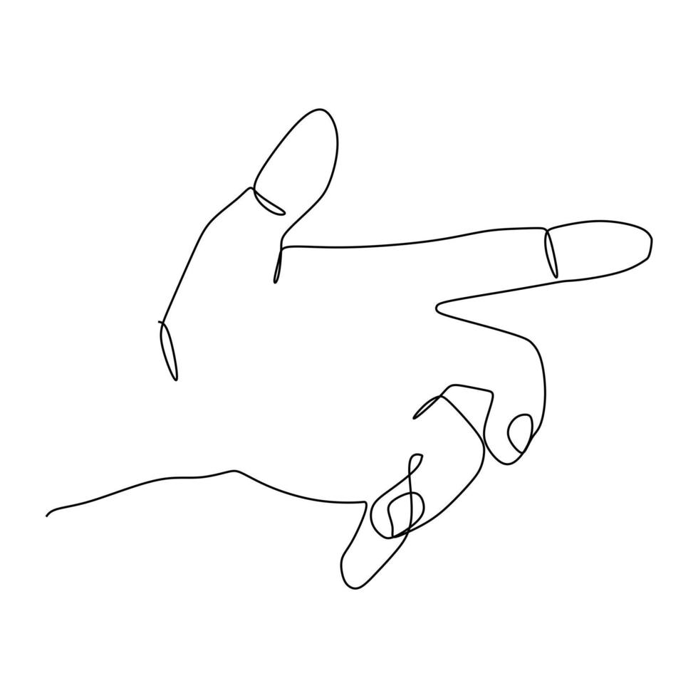 Continuous one line drawing of hand gesture. Single line draw design vector graphic illustration