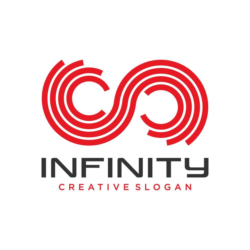 plantilla de vector de diseño de logotipo infinito creativo