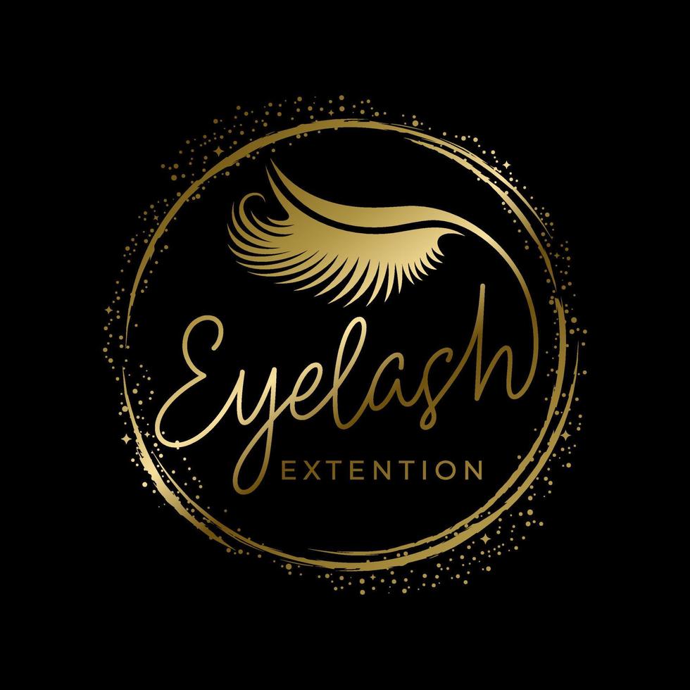 Eyelash extension logo design vector illustration