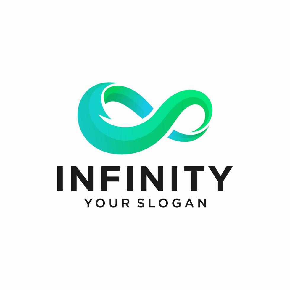 Infinite limitless symbol icon or logo design template. Corporate branding identity rainbow gradient vector