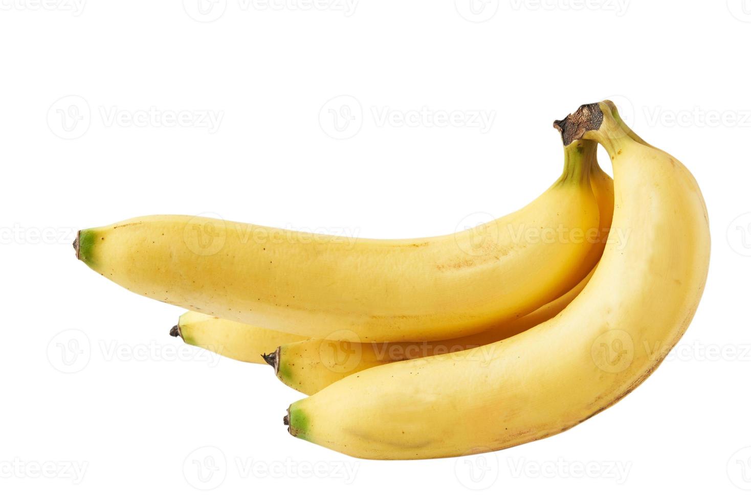 Delicious ripe bananas isolated on white background photo