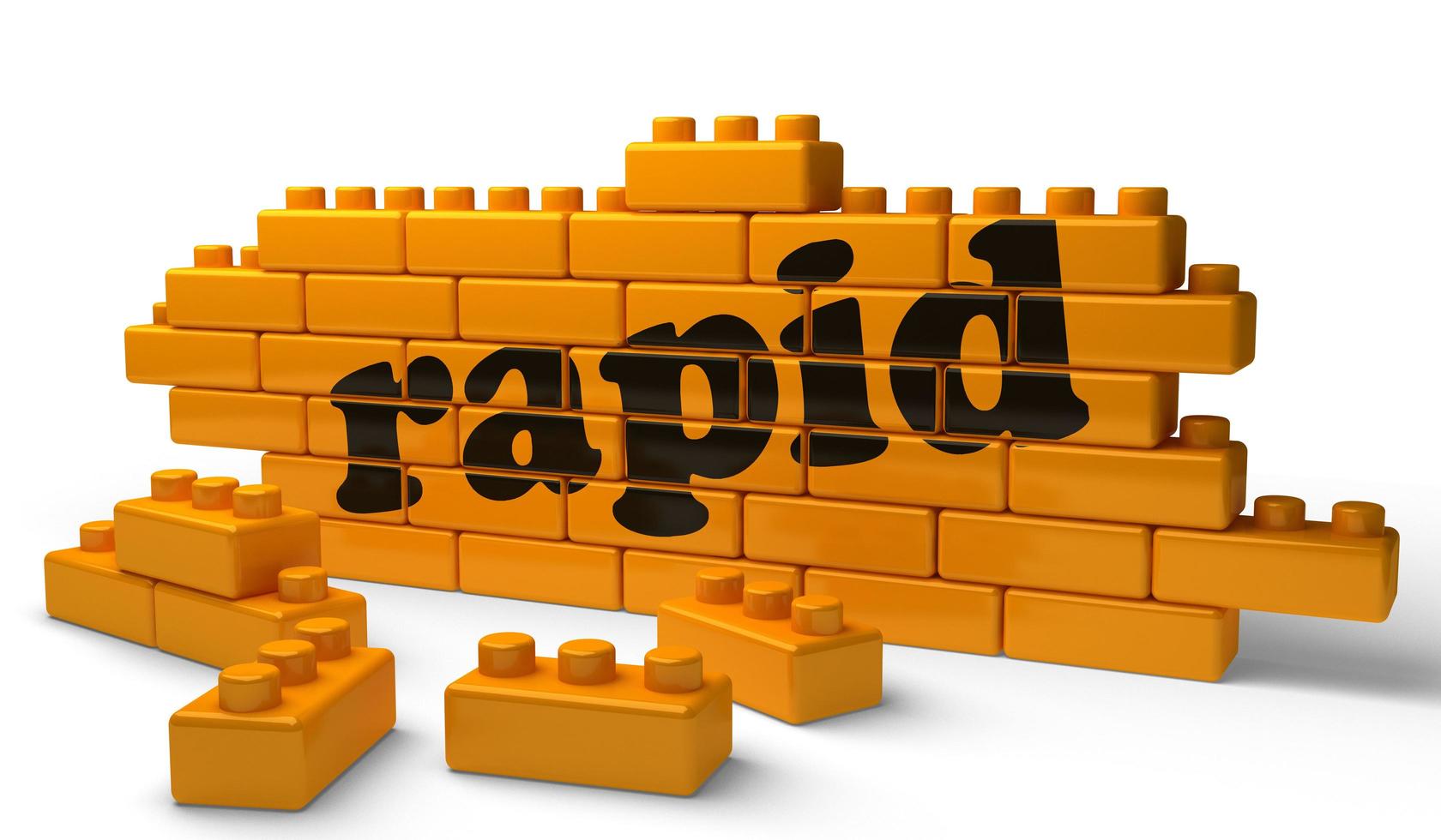 rapid word on yellow brick wall photo