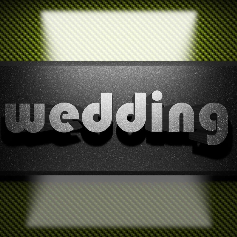 wedding word of iron on carbon photo