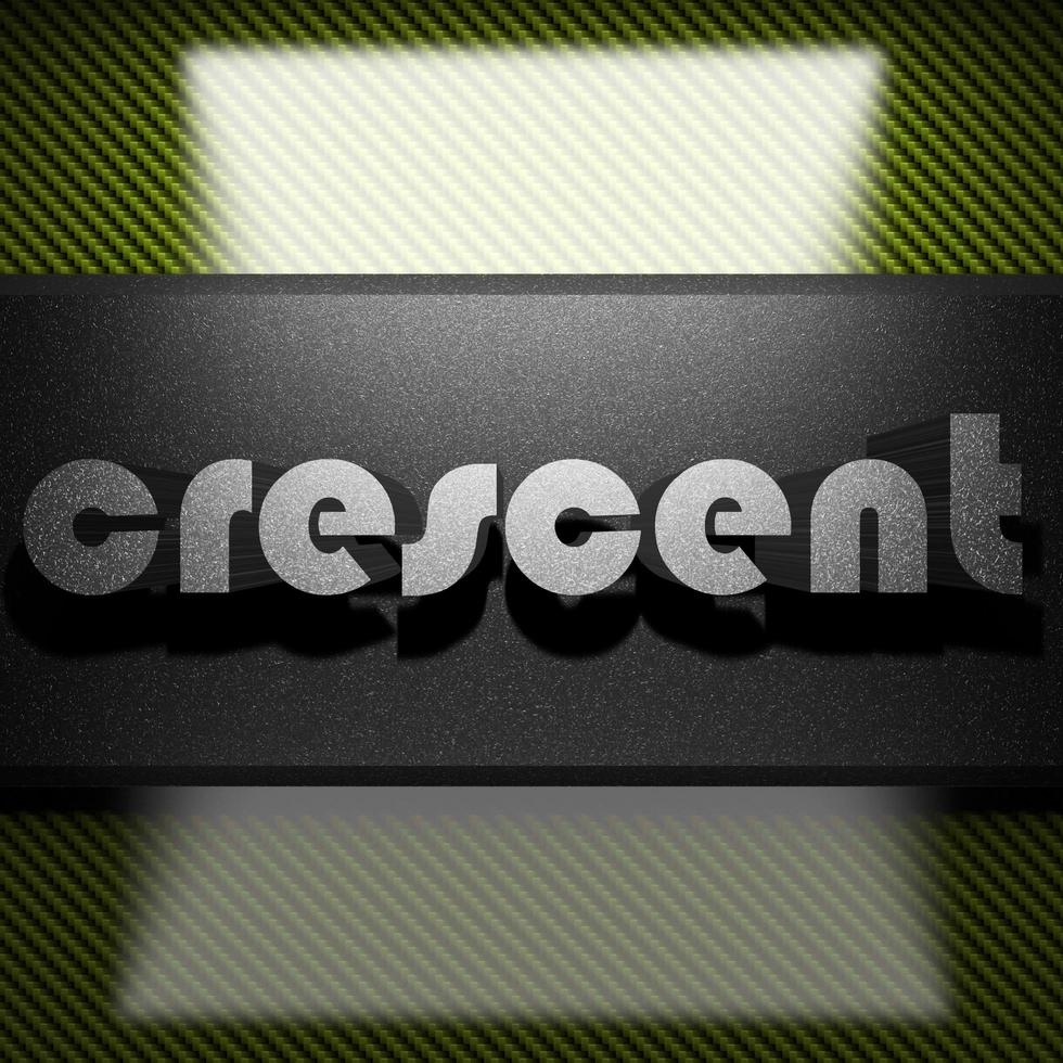 crescent word of iron on carbon photo