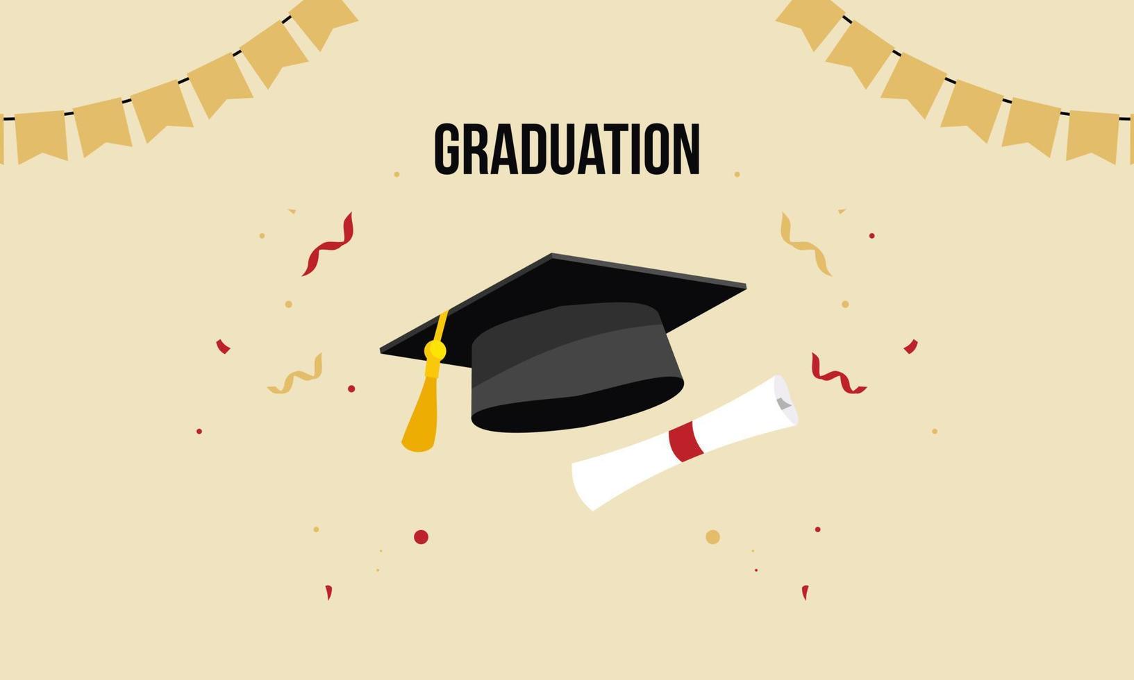 Graduation hats background with mortar boards vector