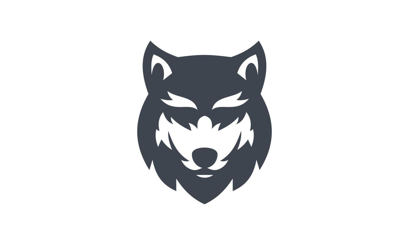 diseño de vector de logotipo de cara de lobo