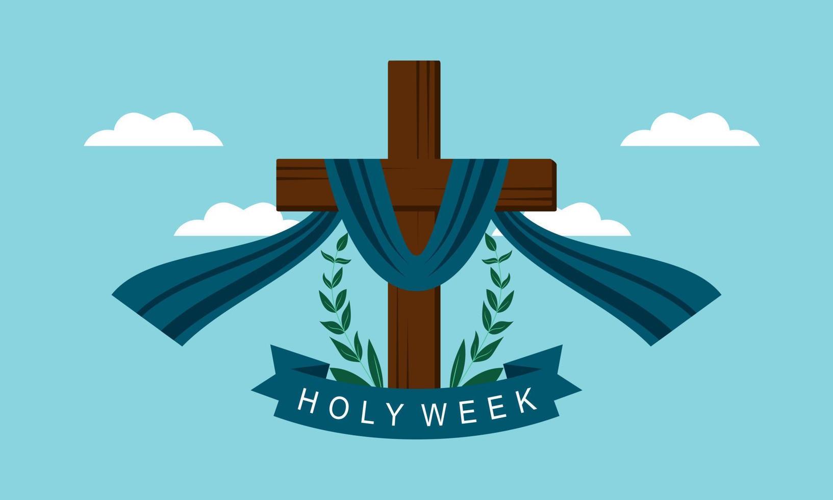 Flat design holy week concept logo vector