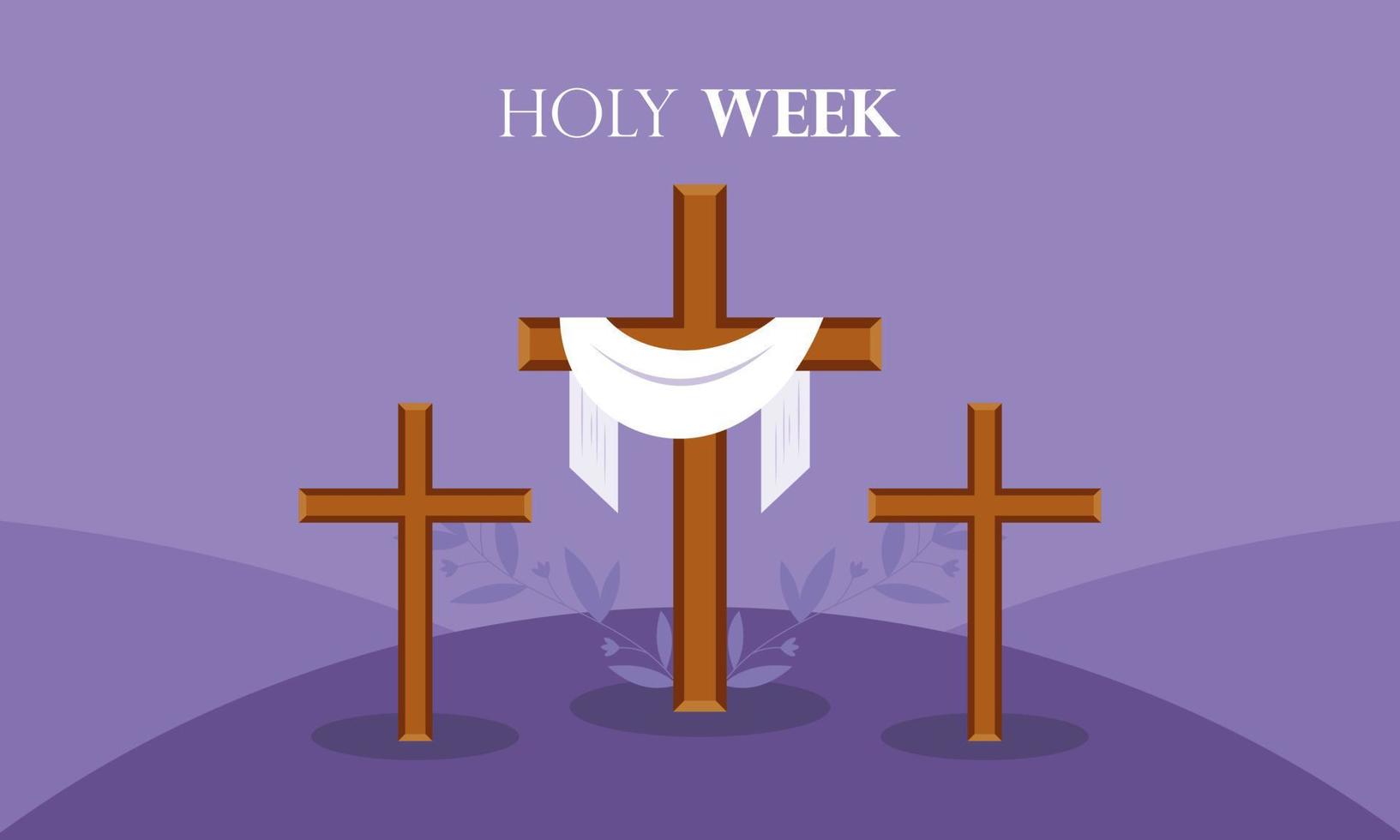 vector de logotipo de concepto de semana santa de diseño plano