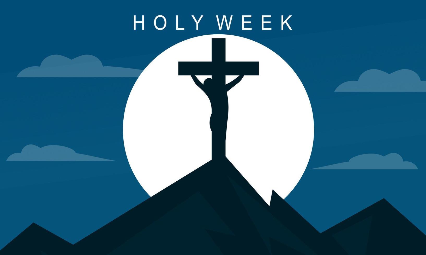 Flat design holy week concept logo vector