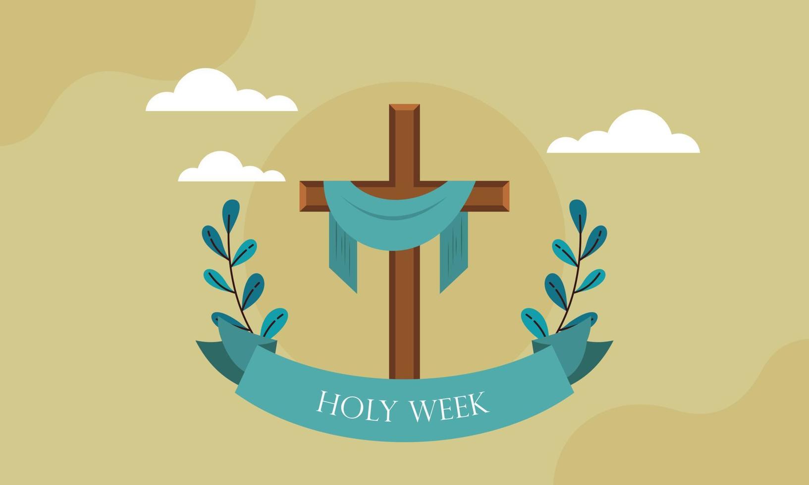 Flat design holy week concept logo vector