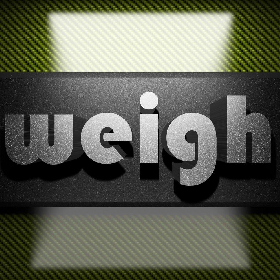 weigh word of iron on carbon photo