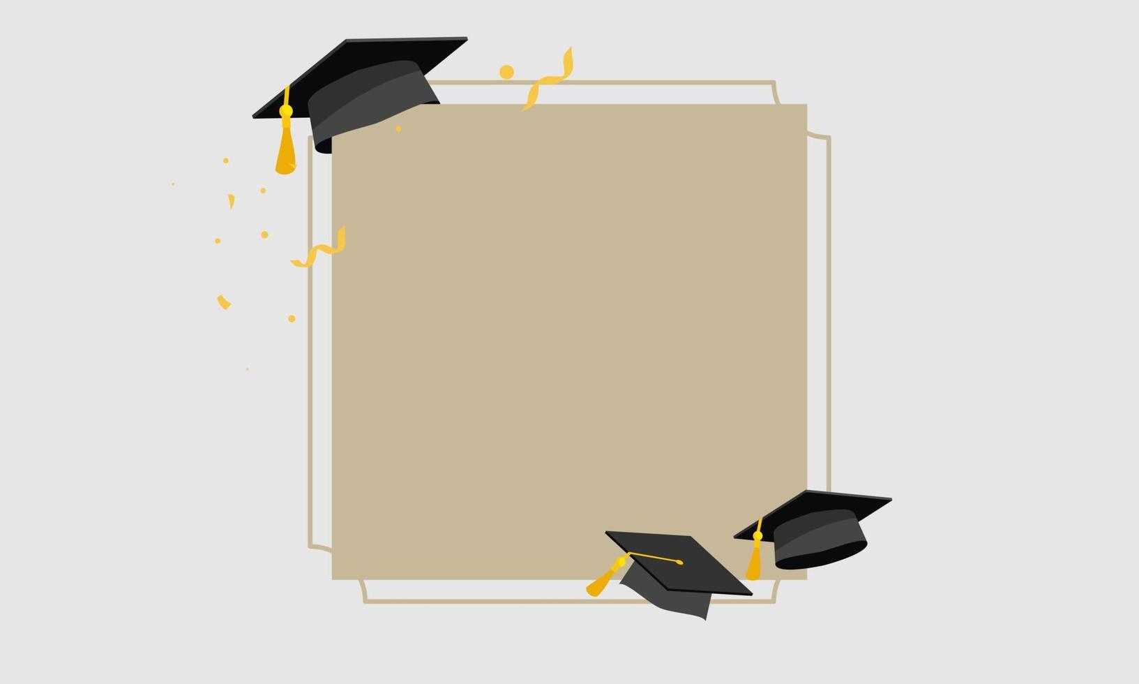 Graduation hats background with mortar boards vector