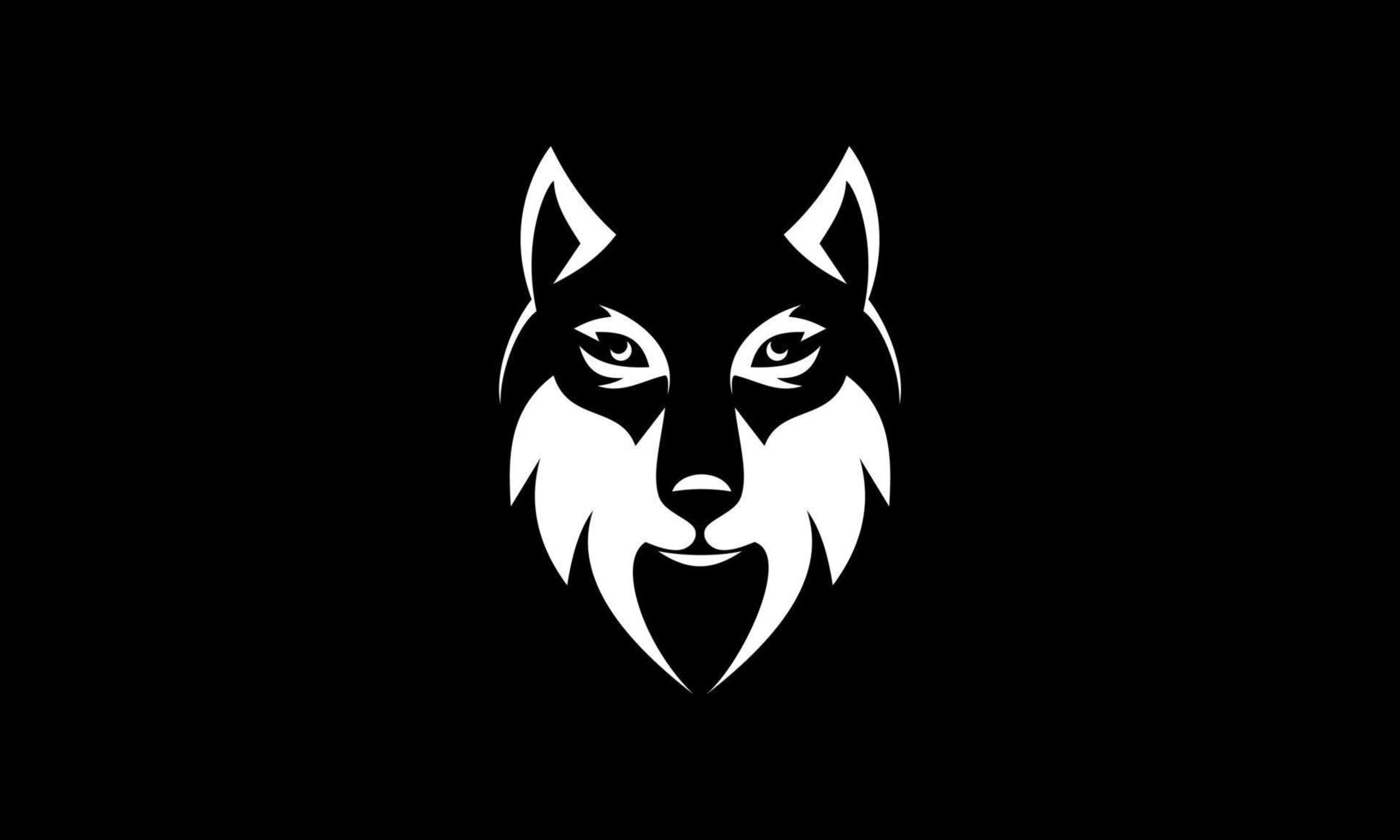 diseño de vector de logotipo de cara de lobo