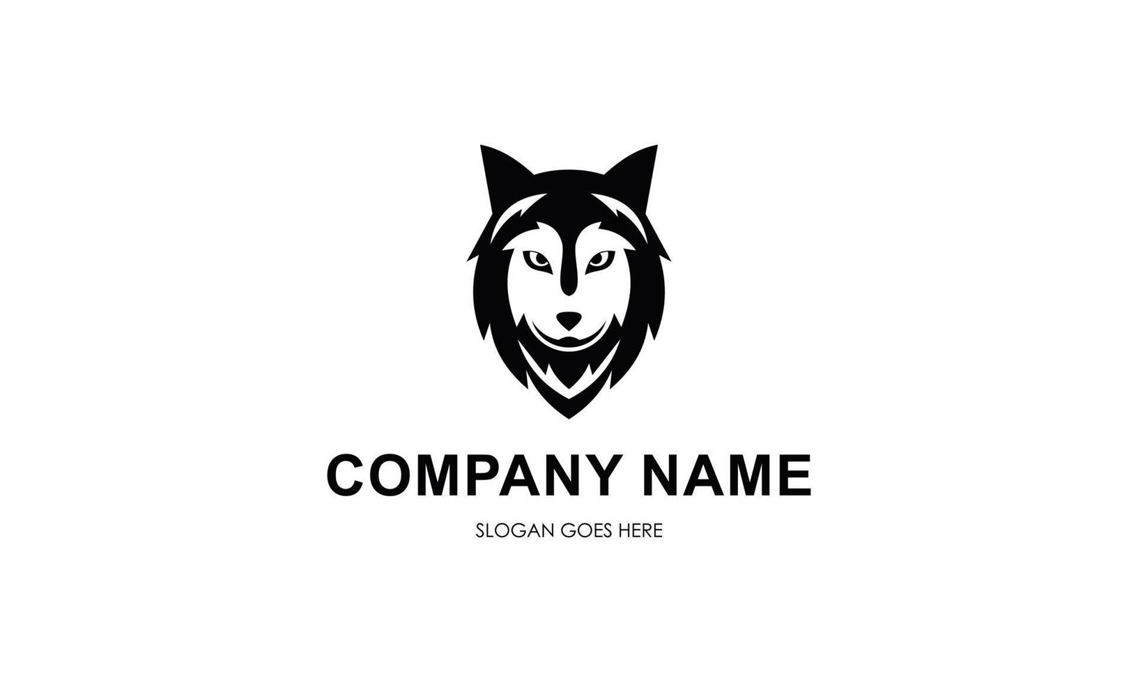 Wolf face logo vector design