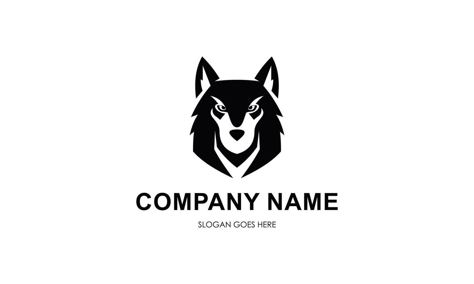 diseño de vector de logotipo de cara de lobo