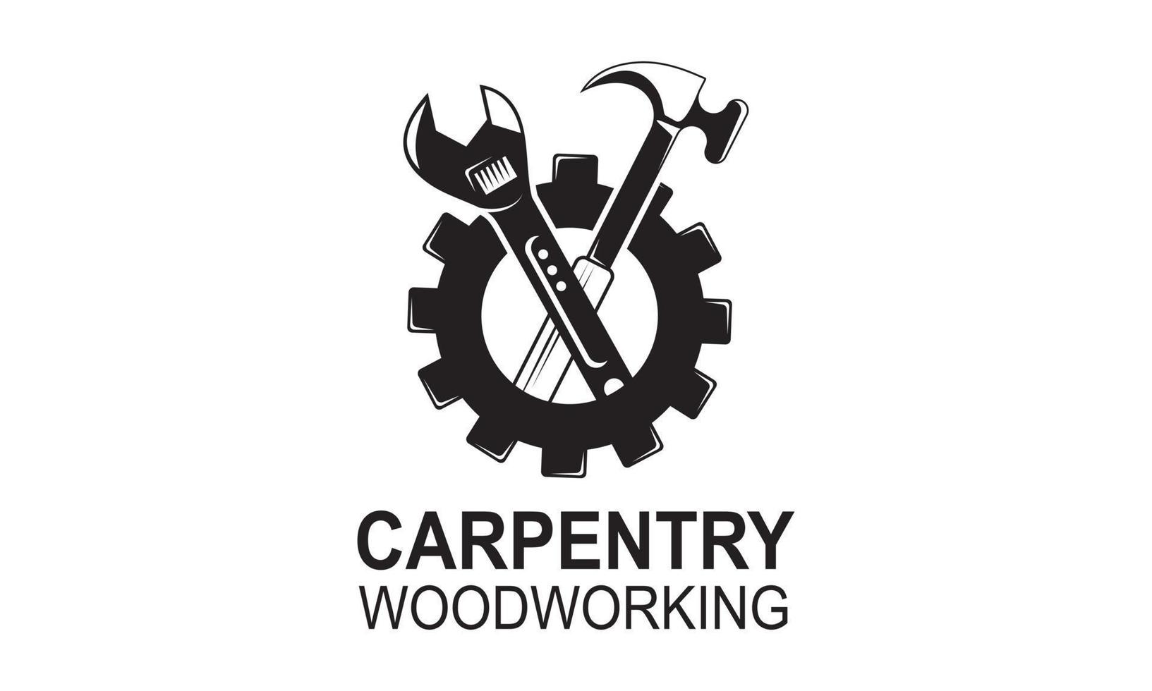 taller de carpintería y carpintería vector logo