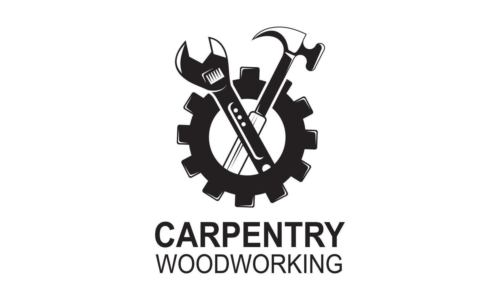 Carpentry workshop and woodwork logo vector