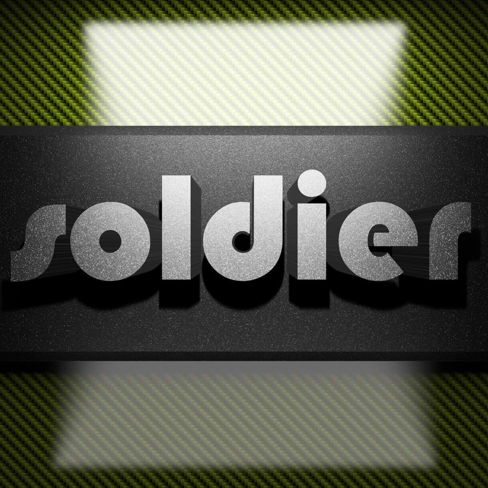 soldier word of iron on carbon photo