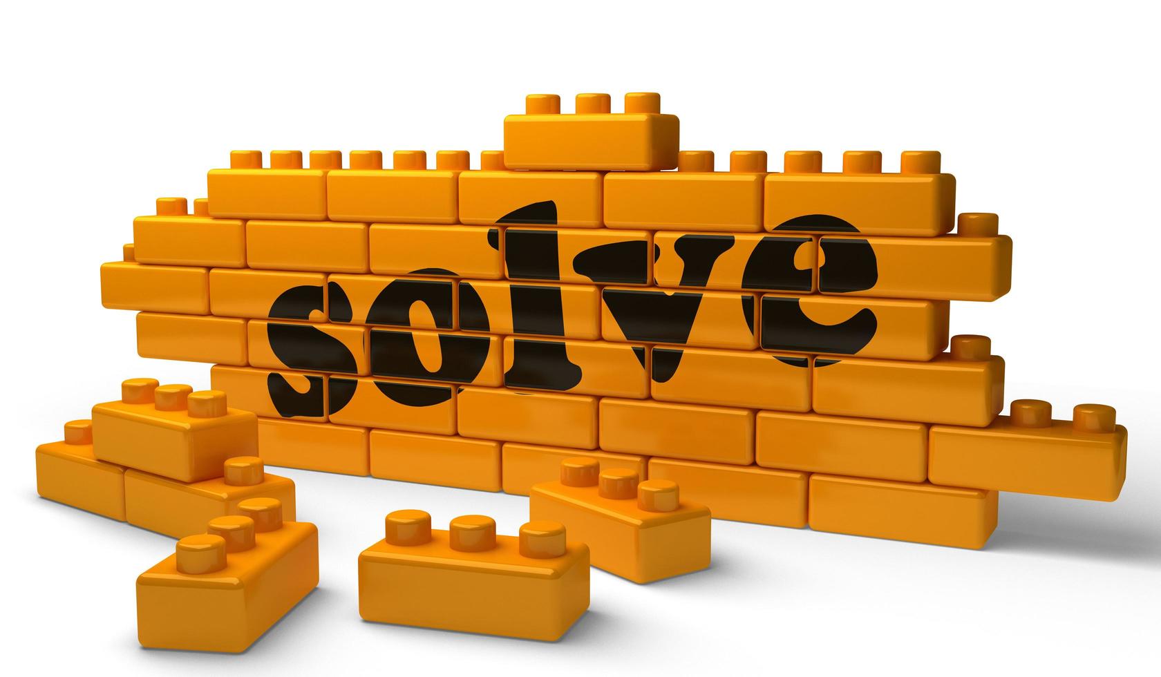 solve word on yellow brick wall photo