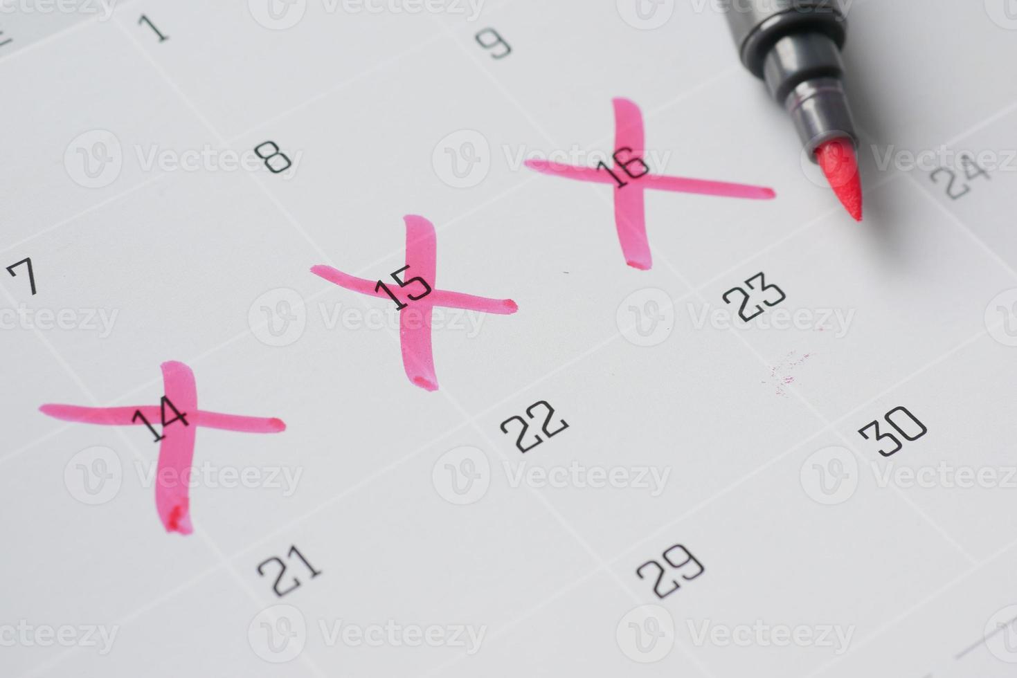 deadline concept with red mark on calendar date photo