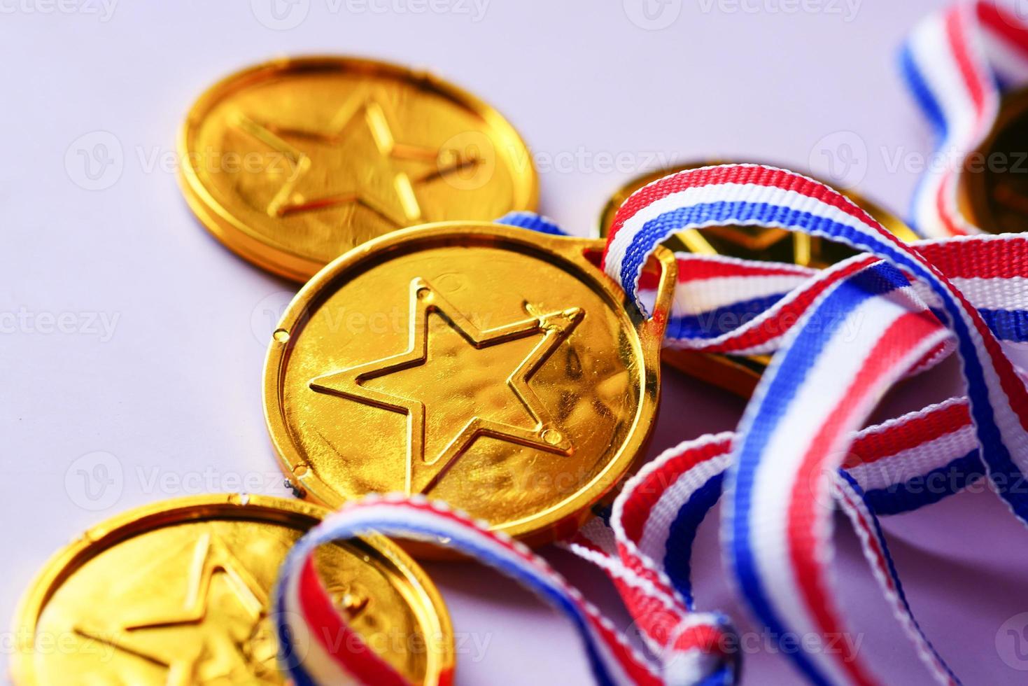 winning Throphy on color background close up photo